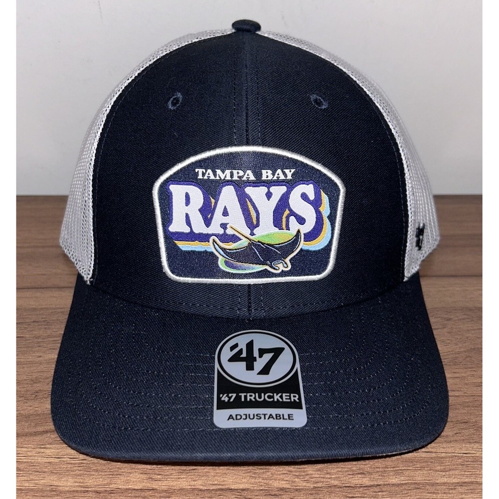 '47 Tampa Bay Devil Rays Region Patch Trucker Adjustable Hat Snapback Blue New
